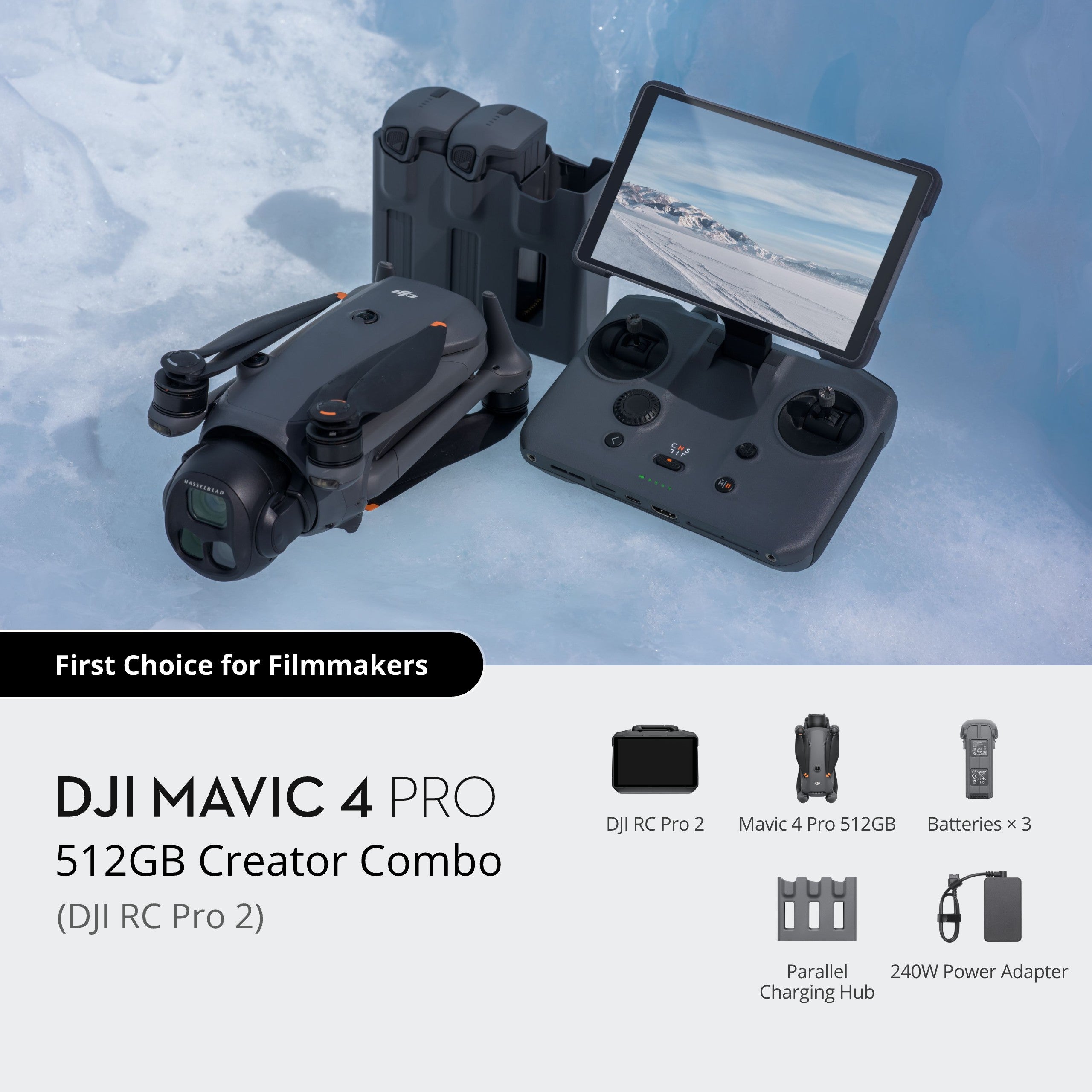 DJI Mavic 4 Pro 512GB Creator Combo (DJI RC Pro 2) - Rental – Drone Works